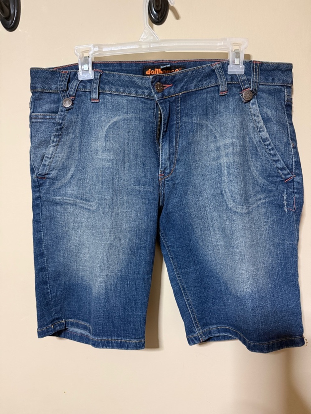 Dollhouse Men's Dark Blue Faded Denim Shorts